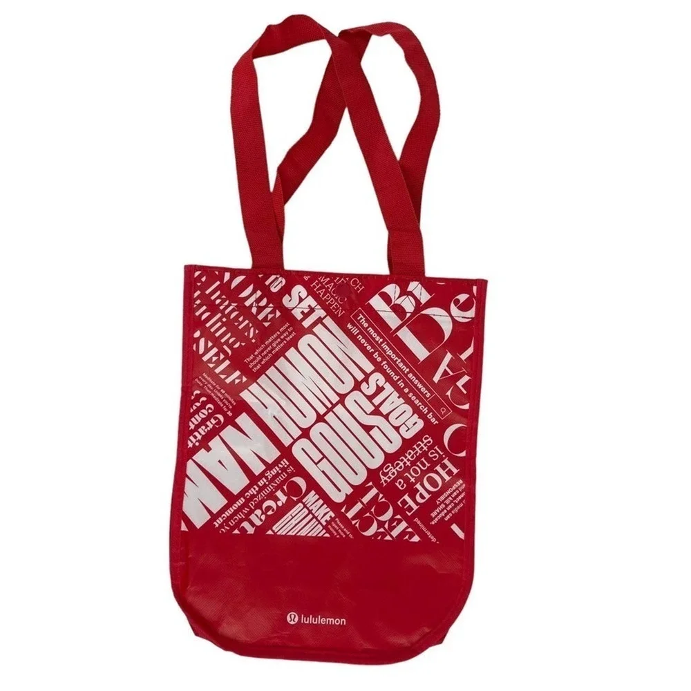Lululemon Manifesto Dance Sing Floss and Travel Shopping Tote Bag Red White
